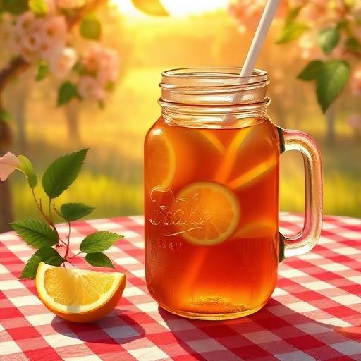 LaWana's homemade sweet tea in a mason jar